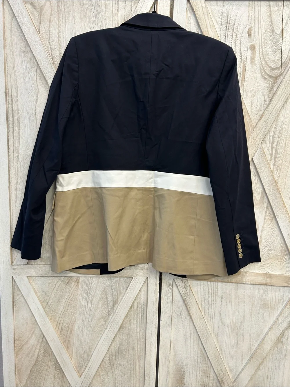 Michael Kors Navy, Tan & Cream Colorblock Blazer